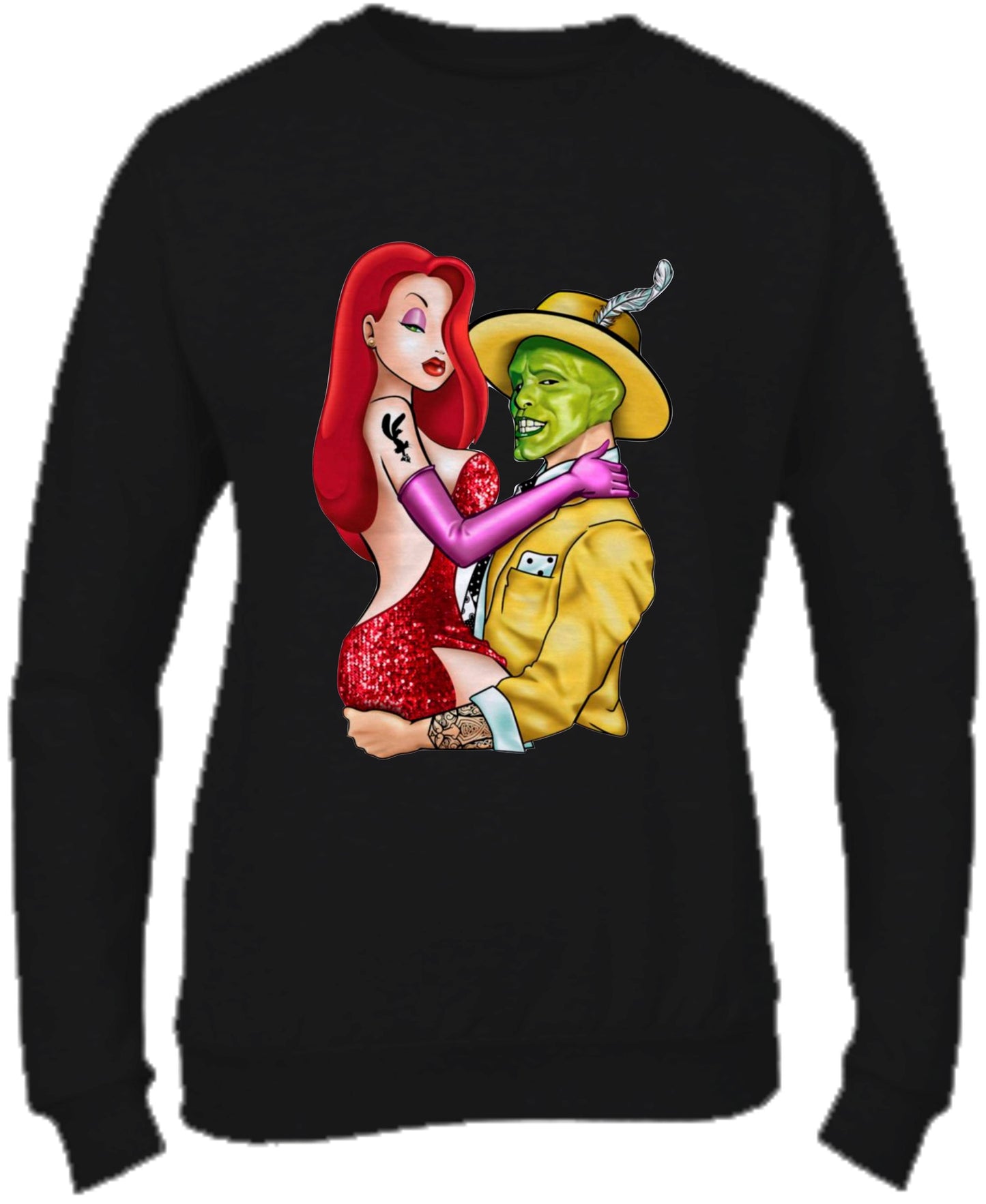 Felpa Girocollo UOMO, DONNA & BAMBIN - JESSICA RABBIT E THE MASK - Super vestibilità Top qualità