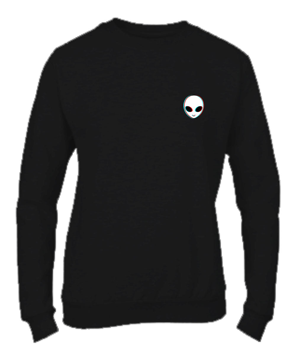 Felpa Girocollo UOMO, DONNA & BAMBIN - ALIEN GLITCH - Super vestibilità Top qualità - Social Crazy