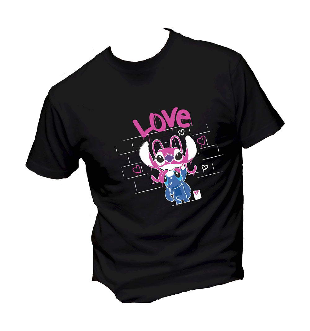 T-Shirt Uomo Donna & Bambino - MURALES LOVE  - Maglietta Maglia Tshirt Super vestibilità Top qualità