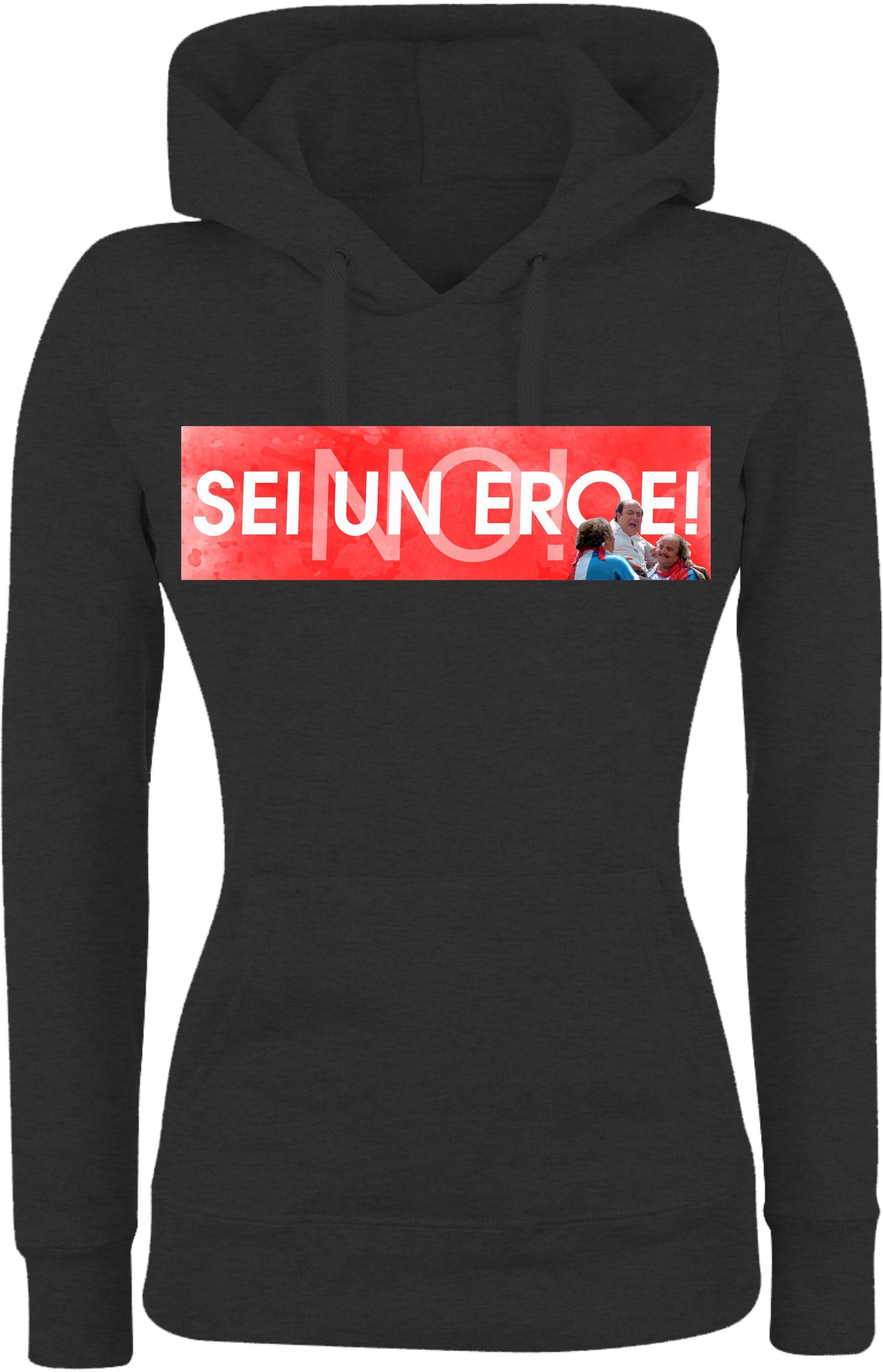 Felpa con cappuccio UOMO, DONNA & BAMBIN - NO! SEI UN EROE - Super vestibilità Top qualità