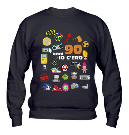 Felpa Girocollo UOMO, DONNA & BAMBIN - ANNI 90 - Super vestibilità Top qualità - Social Crazy