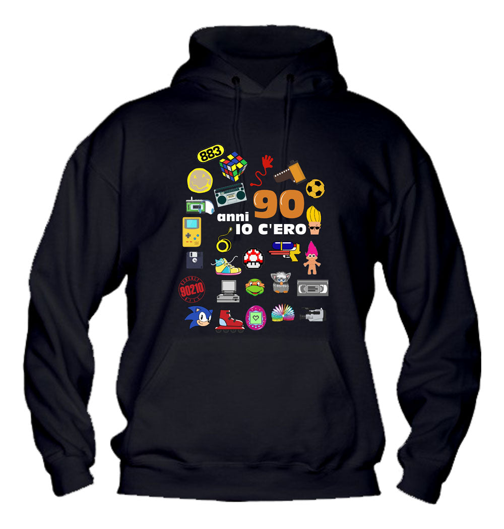 Felpa con cappuccio UOMO, DONNA & BAMBIN - ANNI 90 - Super vestibilità Top qualità - Social Crazy