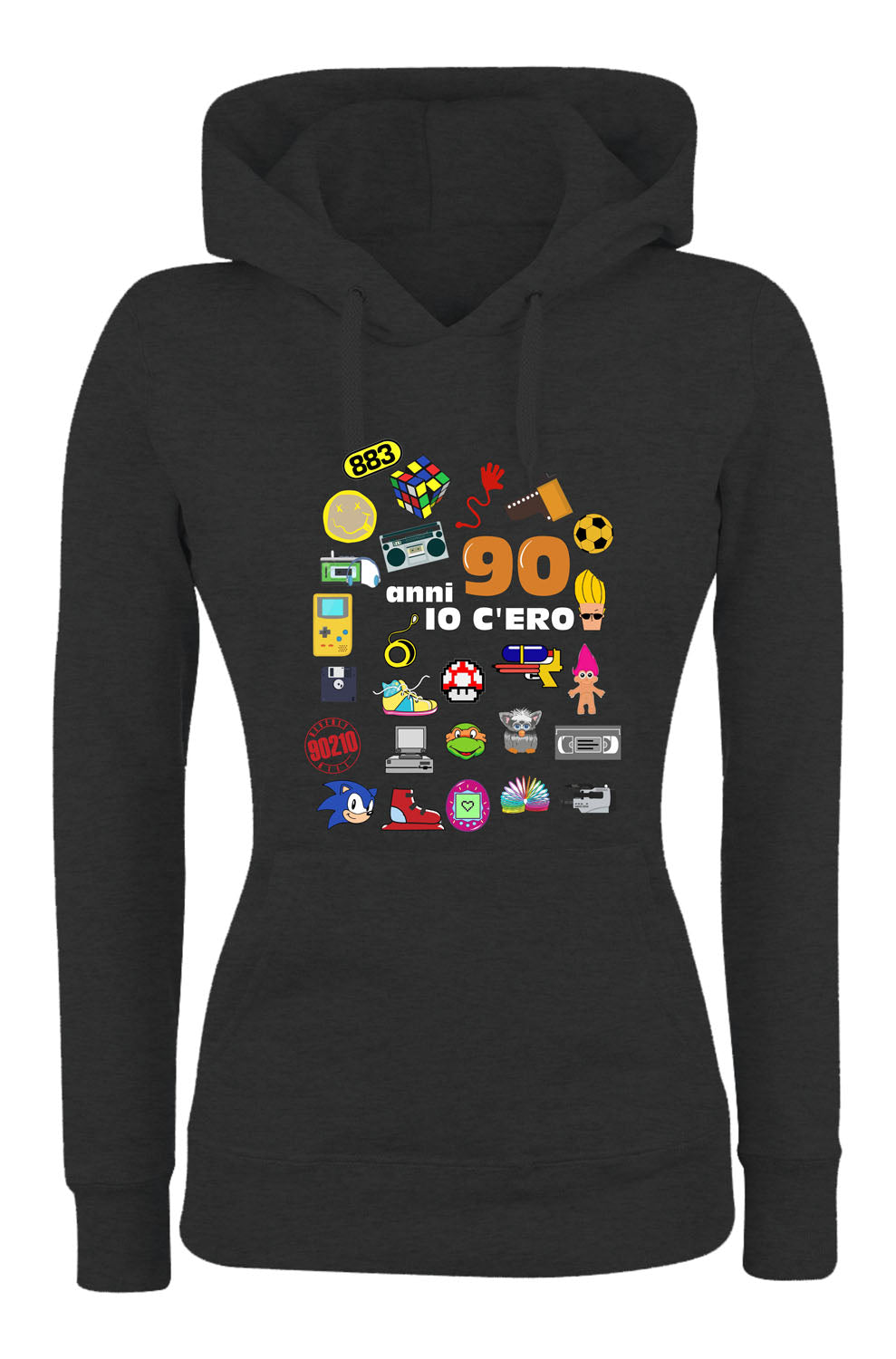 Felpa con cappuccio UOMO, DONNA & BAMBIN - ANNI 90 - Super vestibilità Top qualità - Social Crazy