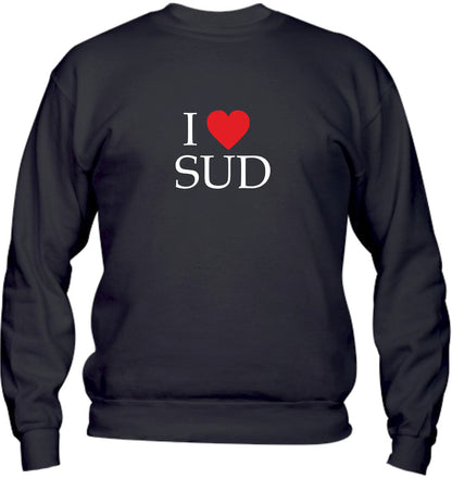 Felpa Girocollo UOMO, DONNA & BAMBIN - I LOVE SUD - Super vestibilità Top qualità