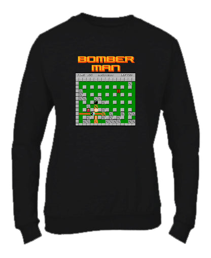 Felpa Girocollo UOMO, DONNA & BAMBIN - BOMBERMAN RETRÒ - Super vestibilità Top qualità