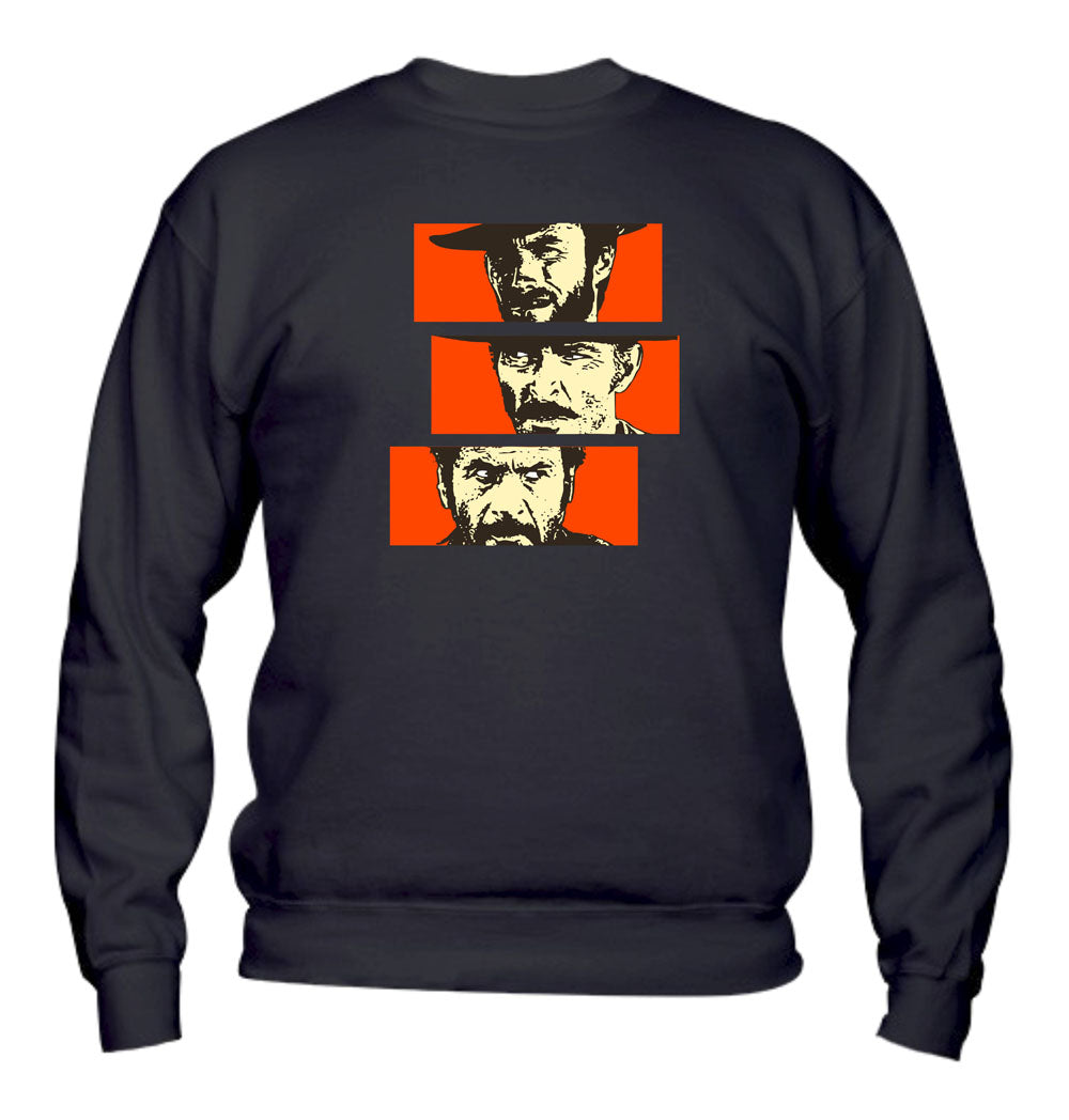 Felpa Girocollo UOMO, DONNA & BAMBIN - IL BUONO IL BRUTTO IL CATTIVO - Super vestibilità Top qualità