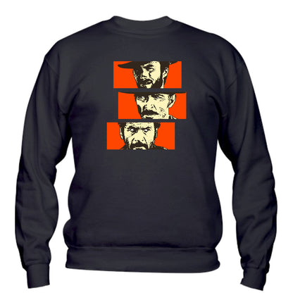 Felpa Girocollo UOMO, DONNA & BAMBIN - IL BUONO IL BRUTTO IL CATTIVO - Super vestibilità Top qualità