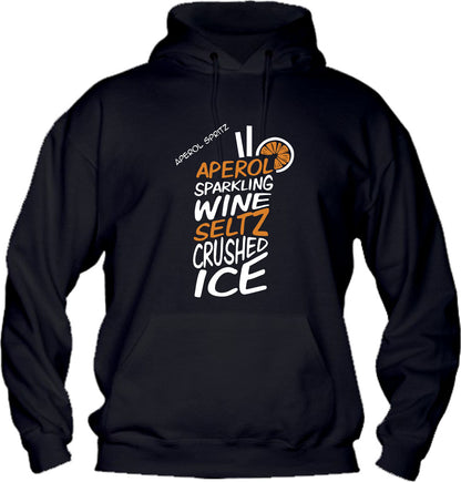 Felpa con cappuccio UOMO, DONNA & BAMBIN - APEROL SPRITZ - Super vestibilità Top qualità - Social Crazy