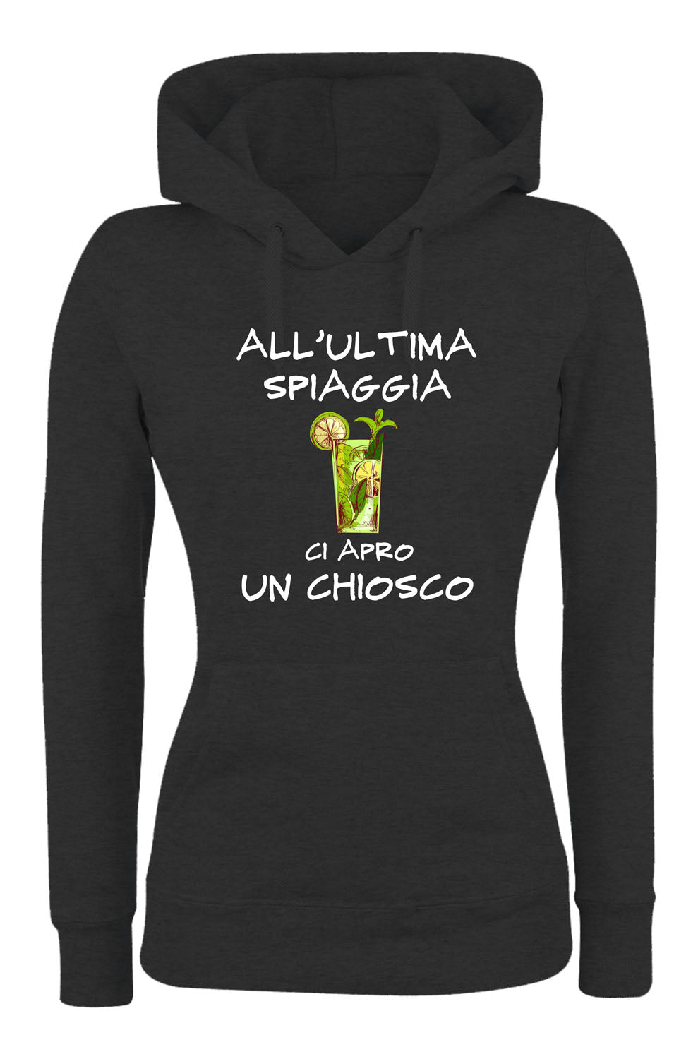 Felpa con cappuccio UOMO, DONNA & BAMBIN - ALL'ULTIMA SPIAGGIA - Super vestibilità Top qualità - Social Crazy