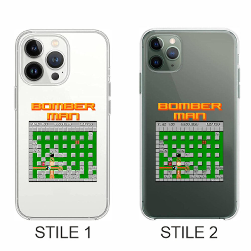 Cover Compatibile Con Tutti i Modelli iPhone - BOMBERMAN RETRÒ - Trasparente UltraSottili AntiGraffio Antiurto Case Custodia Marca