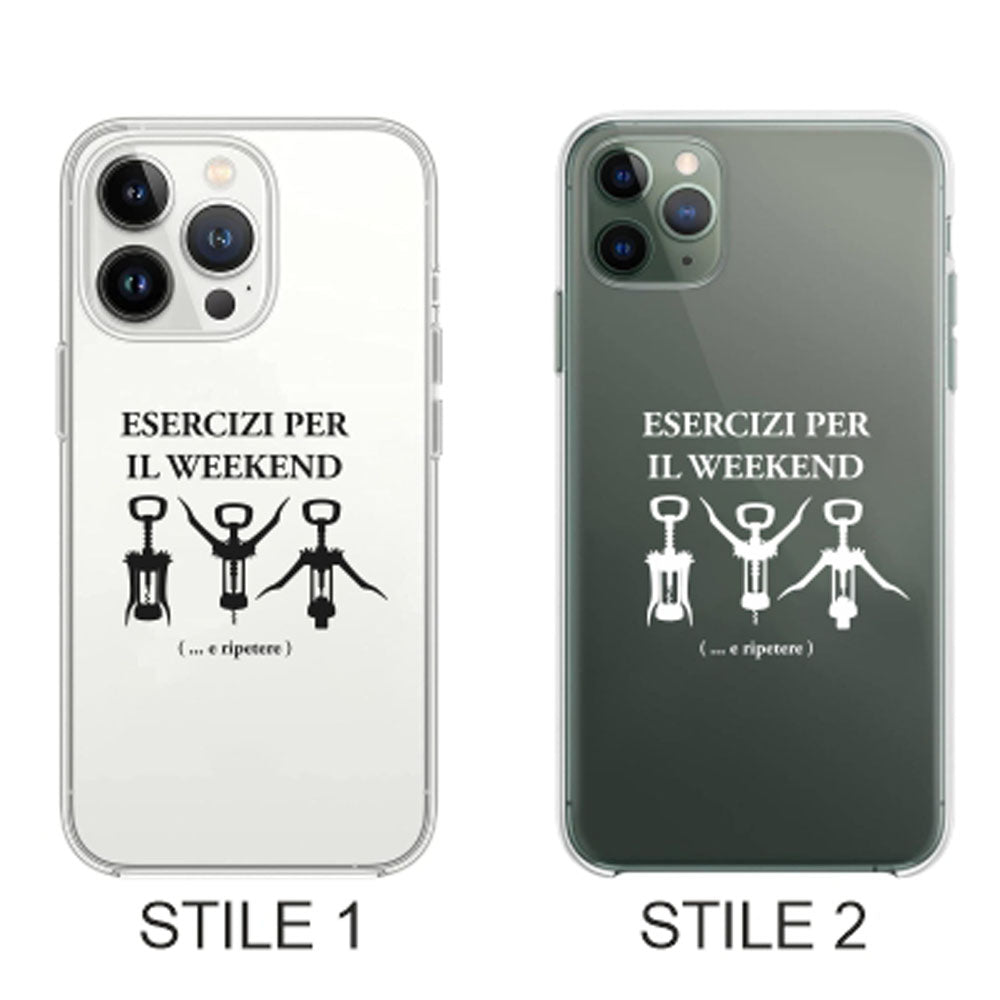 Cover Compatibile Con Tutti i Modelli iPhone - ESERCIZI PER IL WEEKEND - Trasparente UltraSottili AntiGraffio Antiurto Case Custodia Marca