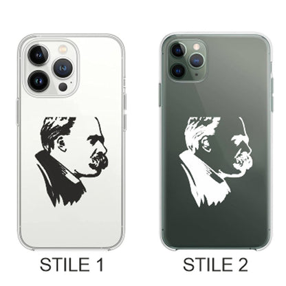 Cover Compatibile Con Tutti i Modelli iPhone - Friedrich Nietzsche - Trasparente UltraSottili AntiGraffio Antiurto Case Custodia Marca