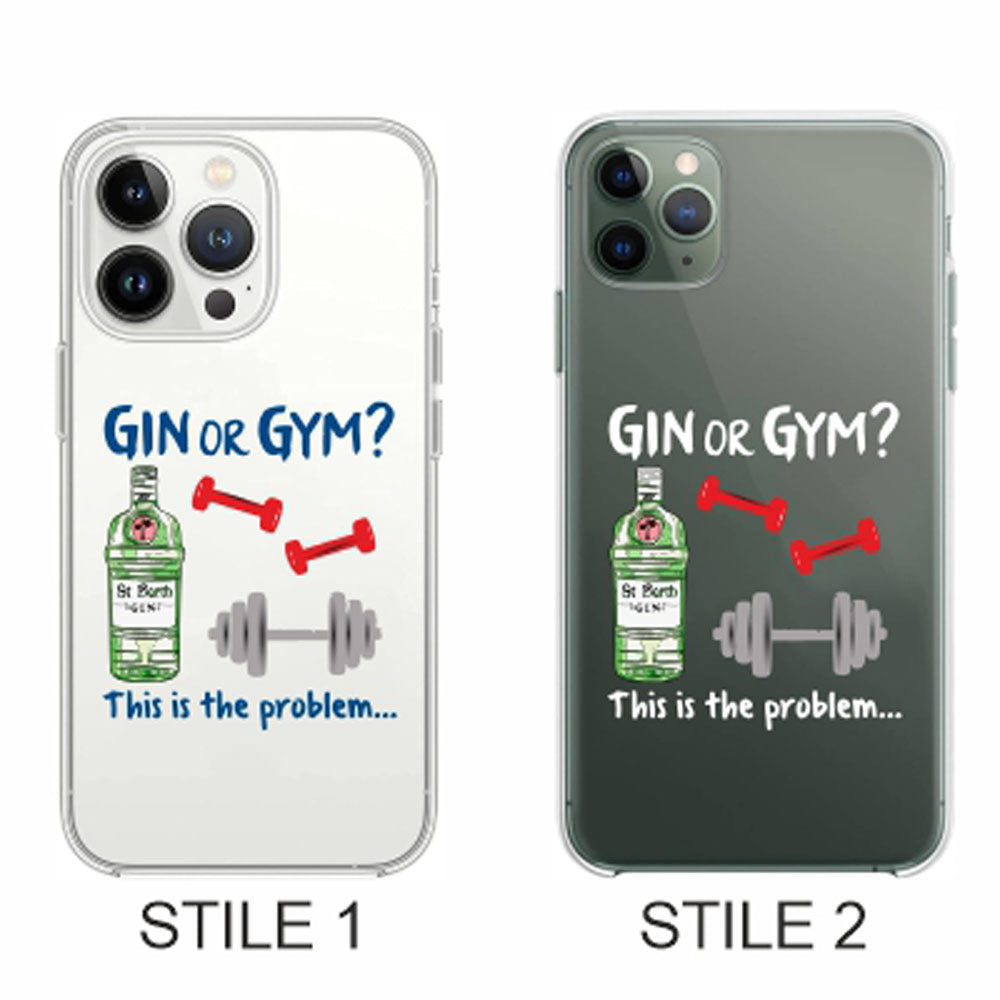 Cover Compatibile Con Tutti i Modelli iPhone - GIN OR GYM - Trasparente UltraSottili AntiGraffio Antiurto Case Custodia Marca