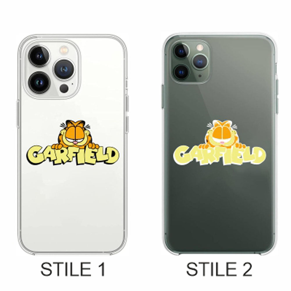 Cover Compatibile Con Tutti i Modelli iPhone - GARFIELD - Trasparente UltraSottili AntiGraffio Antiurto Case Custodia Marca