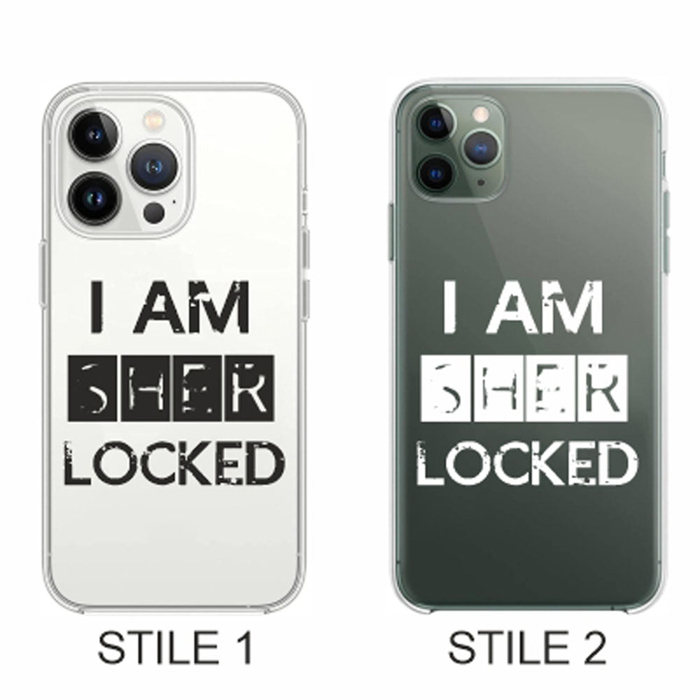 Cover Compatibile Con Tutti i Modelli iPhone - I AM SHERLOCKED - Trasparente UltraSottili AntiGraffio Antiurto Case Custodia Marca