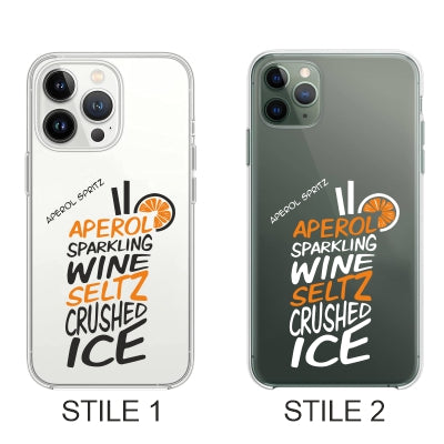 Cover Compatibile Con Tutti i Modelli iPhone - APEROL SPRITZ - Trasparente UltraSottili AntiGraffio Antiurto Case Custodia Marca
