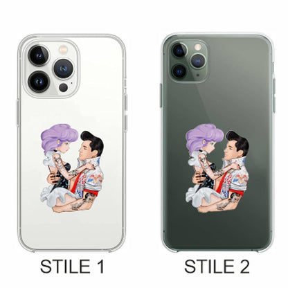 Cover Compatibile Con Tutti i Modelli iPhone - ELVIS E CREAMY- Trasparente UltraSottili AntiGraffio Antiurto Case Custodia Marca