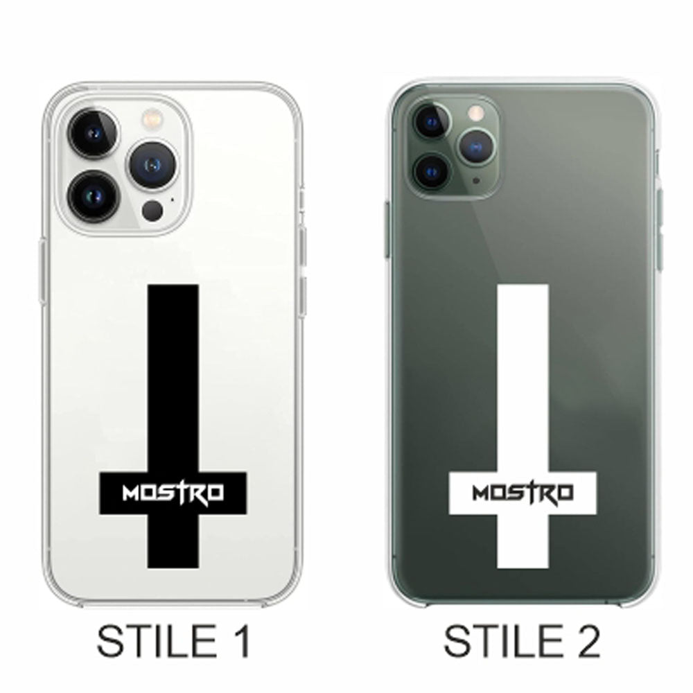 Cover Compatibile Con Tutti i Modelli iPhone - MOSTRO CROCE - Trasparente UltraSottili AntiGraffio Antiurto Case Custodia Marca
