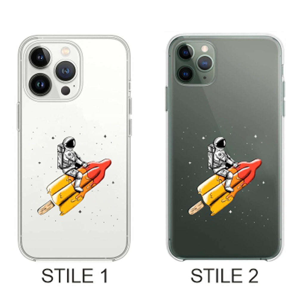 Cover Compatibile Con Tutti i Modelli iPhone - MELTED ROCKET - Trasparente UltraSottili AntiGraffio Antiurto Case Custodia Marca