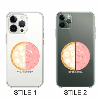Cover Compatibile Con Tutti i Modelli iPhone - FOCACCIA E MORTAZZA - Trasparente UltraSottili AntiGraffio Antiurto Case Custodia Marca