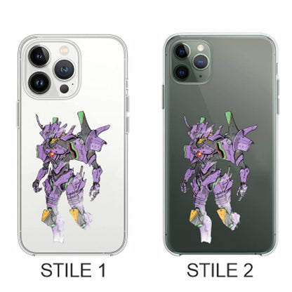 Cover Compatibile Con Tutti i Modelli iPhone - EVA 01 - Trasparente UltraSottili AntiGraffio Antiurto Case Custodia Marca