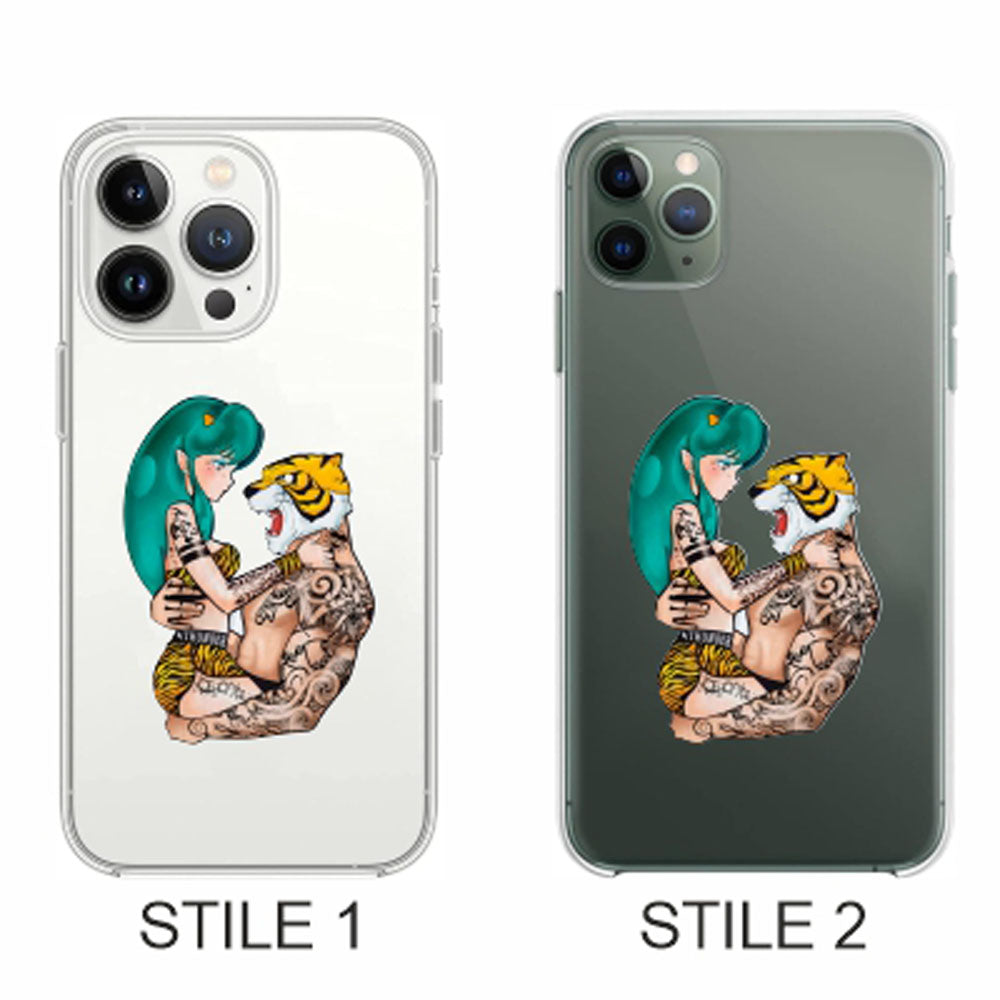 Cover Compatibile Con Tutti i Modelli iPhone - LAMÙ E L'UOMO TIGRE - Trasparente UltraSottili AntiGraffio Antiurto Case Custodia Marca
