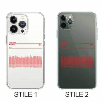 Cover Compatibile Con Tutti i Modelli iPhone - DAVID BOWIE 1974 SOUND WAWE - Trasparente UltraSottili AntiGraffio Antiurto Case Custodia Marca