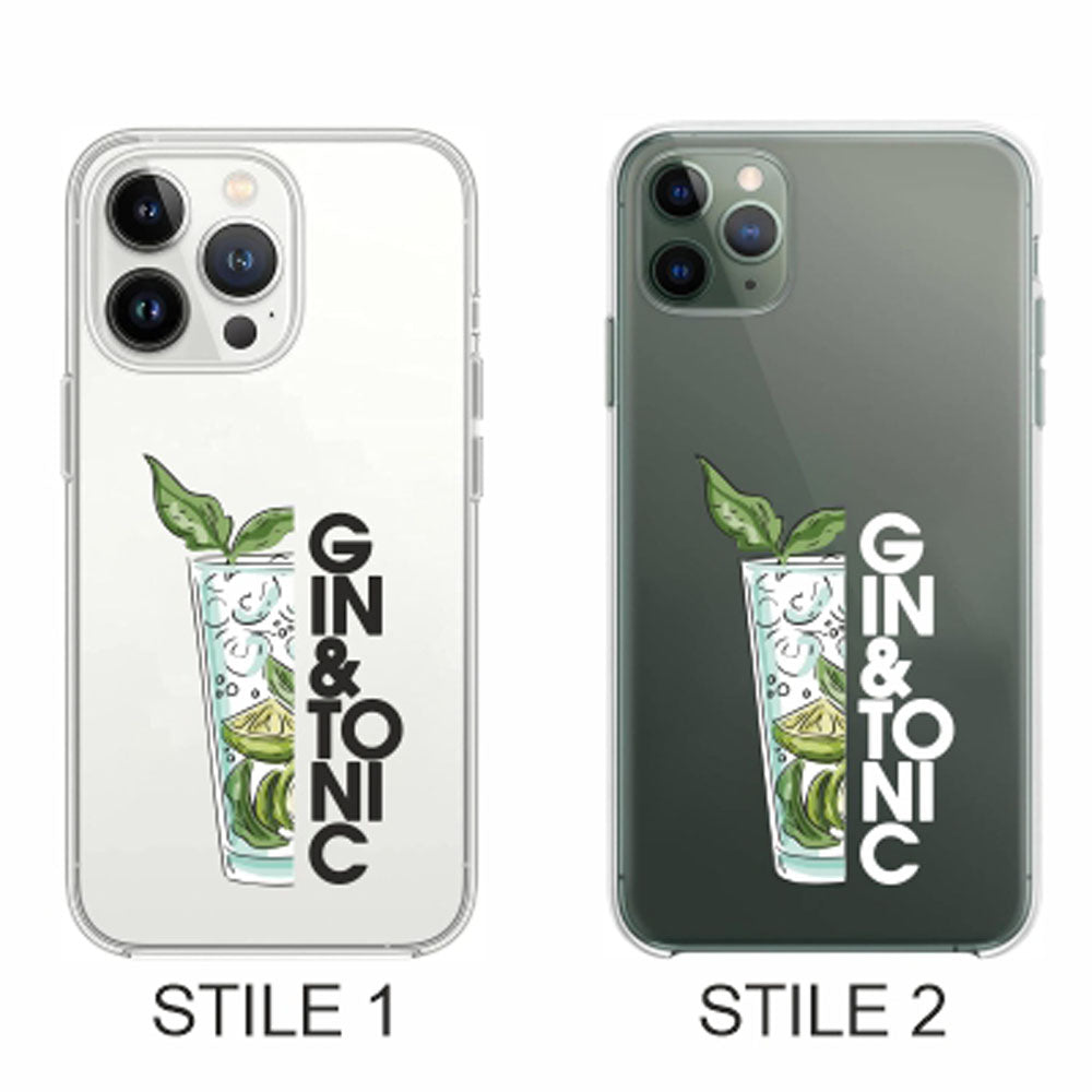 Cover Compatibile Con Tutti i Modelli iPhone - GIN E TONIC - Trasparente UltraSottili AntiGraffio Antiurto Case Custodia Marca