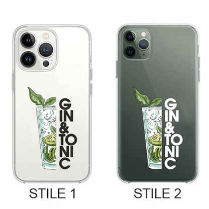 Cover Compatibile Con Tutti i Modelli iPhone - GIN E TONIC - Trasparente UltraSottili AntiGraffio Antiurto Case Custodia Marca
