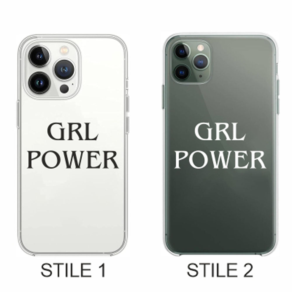 Cover Compatibile Con Tutti i Modelli iPhone - GRL POWER - Trasparente UltraSottili AntiGraffio Antiurto Case Custodia Marca - Social Crazy