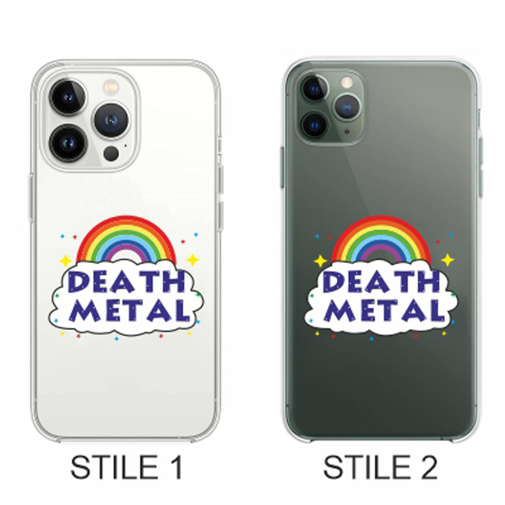 Cover Compatibile Con Tutti i Modelli iPhone - DEATH METAL - Trasparente UltraSottili AntiGraffio Antiurto Case Custodia Marca