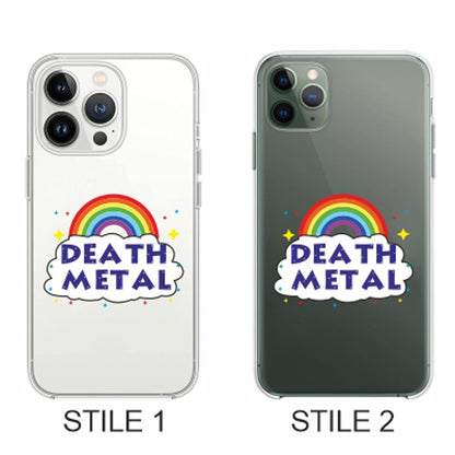 Cover Compatibile Con Tutti i Modelli iPhone - DEATH METAL - Trasparente UltraSottili AntiGraffio Antiurto Case Custodia Marca