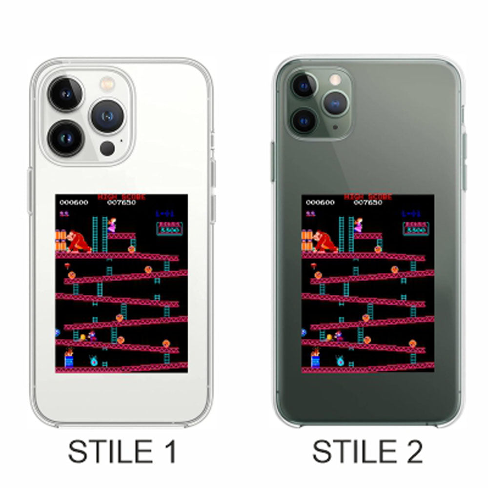 Cover Compatibile Con Tutti i Modelli iPhone - DONKEY KONG - Trasparente UltraSottili AntiGraffio Antiurto Case Custodia Marca