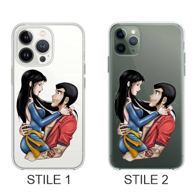 Cover Compatibile Con Tutti i Modelli iPhone - HITOMI E LUPIN - Trasparente UltraSottili AntiGraffio Antiurto Case Custodia Marca