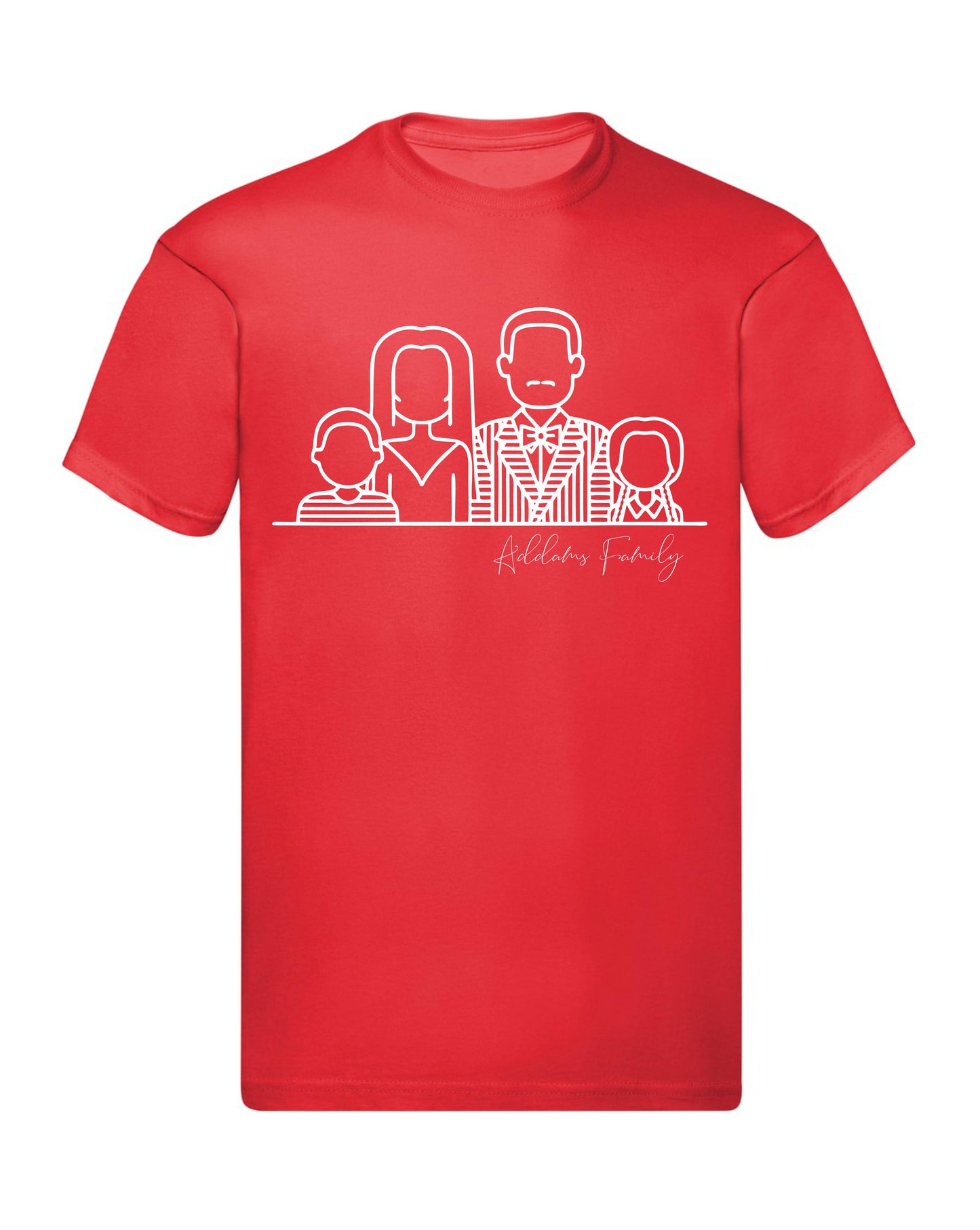 T-Shirt Uomo Donna & Bambino - LA FAMIGLIA ADDAMS - Maglietta Maglia Tshirt Super vestibilità Top qualità