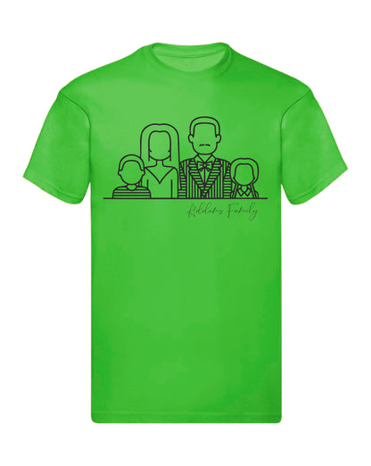 T-Shirt Uomo Donna & Bambino - LA FAMIGLIA ADDAMS - Maglietta Maglia Tshirt Super vestibilità Top qualità
